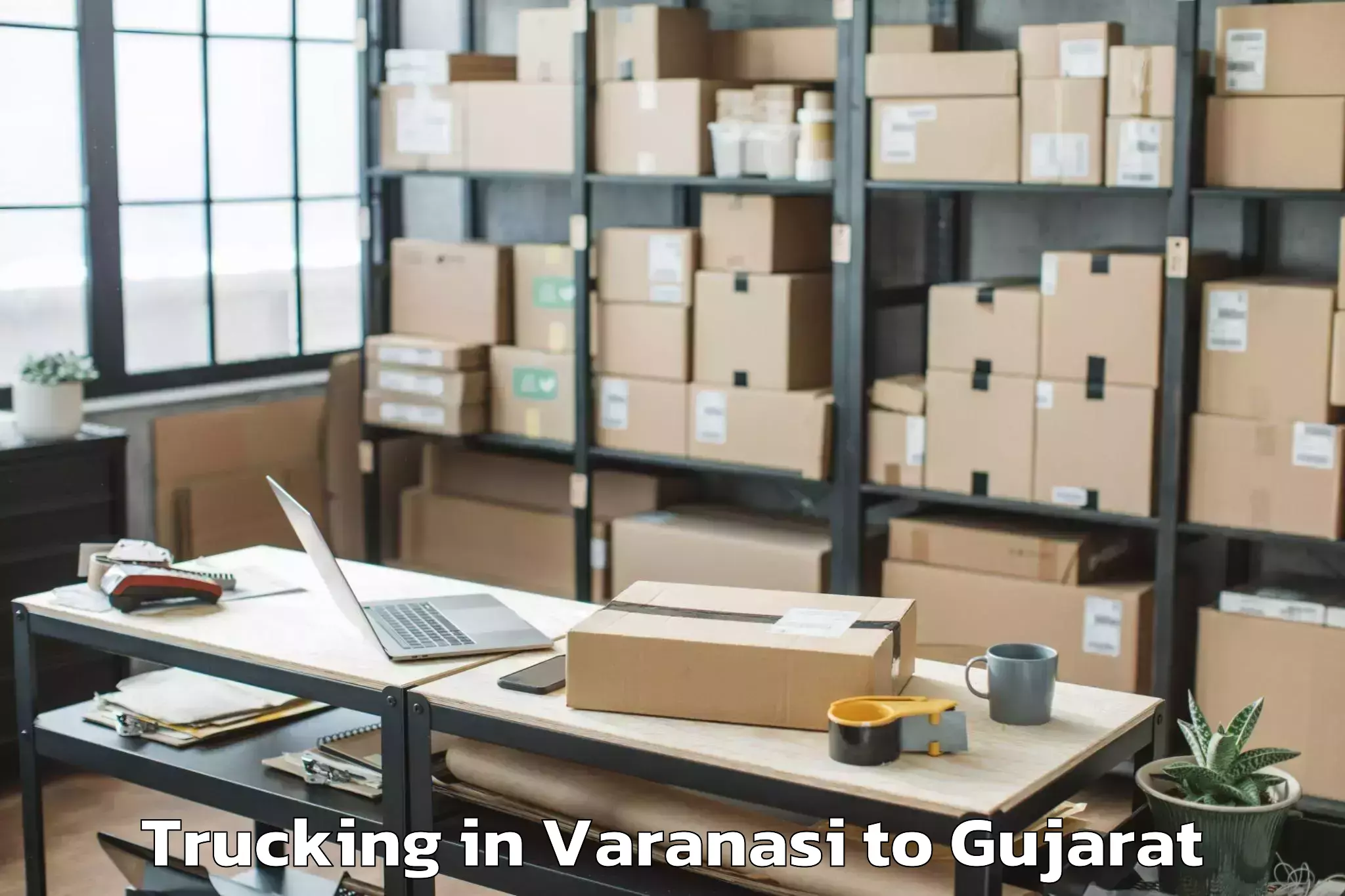 Book Varanasi to Dhasa Trucking Online